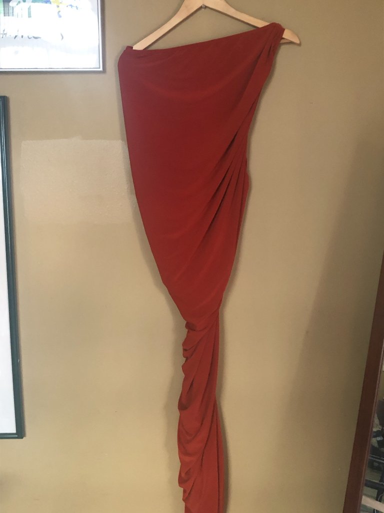Norma Kamali One-Shoulder Ruched Midi Dress In Burnt Orange — image 7 of 8